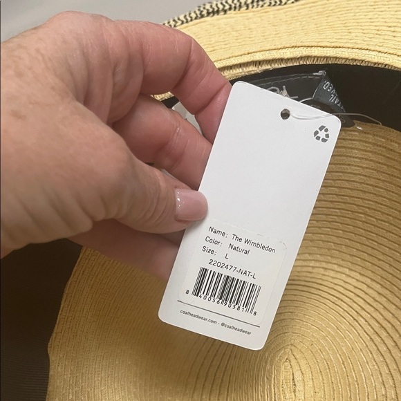 Coal Elegant Wimbledon Tan Wide-Brim Hat NWT main image 5